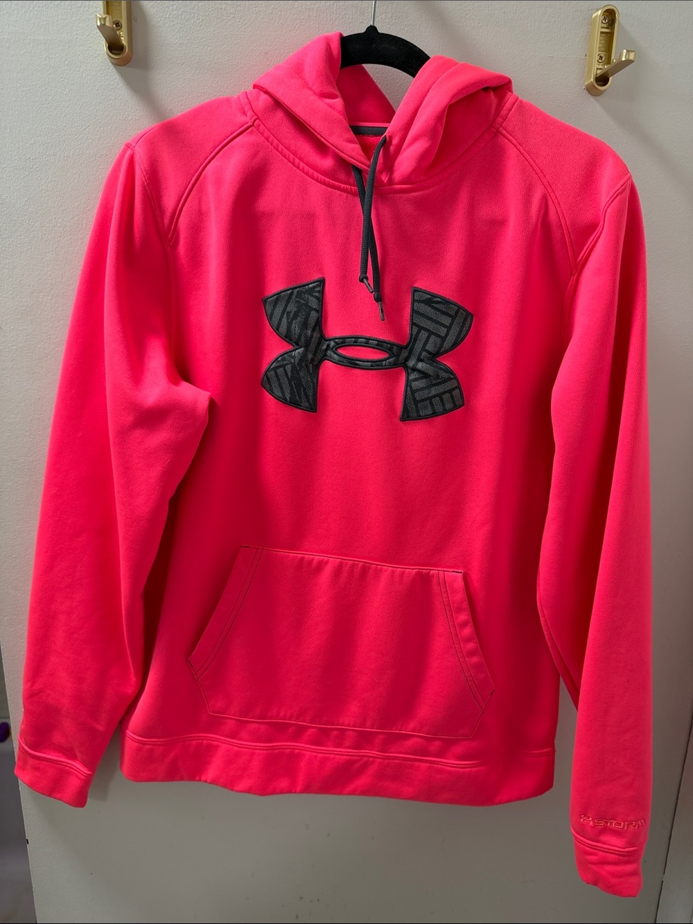 Under Armour Hot Pink Hoodie with Gray Logo - Breast Cancer Collection